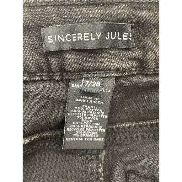 Sincerely Jules Women Black High Rise Straight Jean Size 7 / 28 - Picture 6 of 7